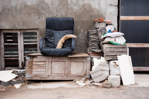 Professional team removing large furniture pieces